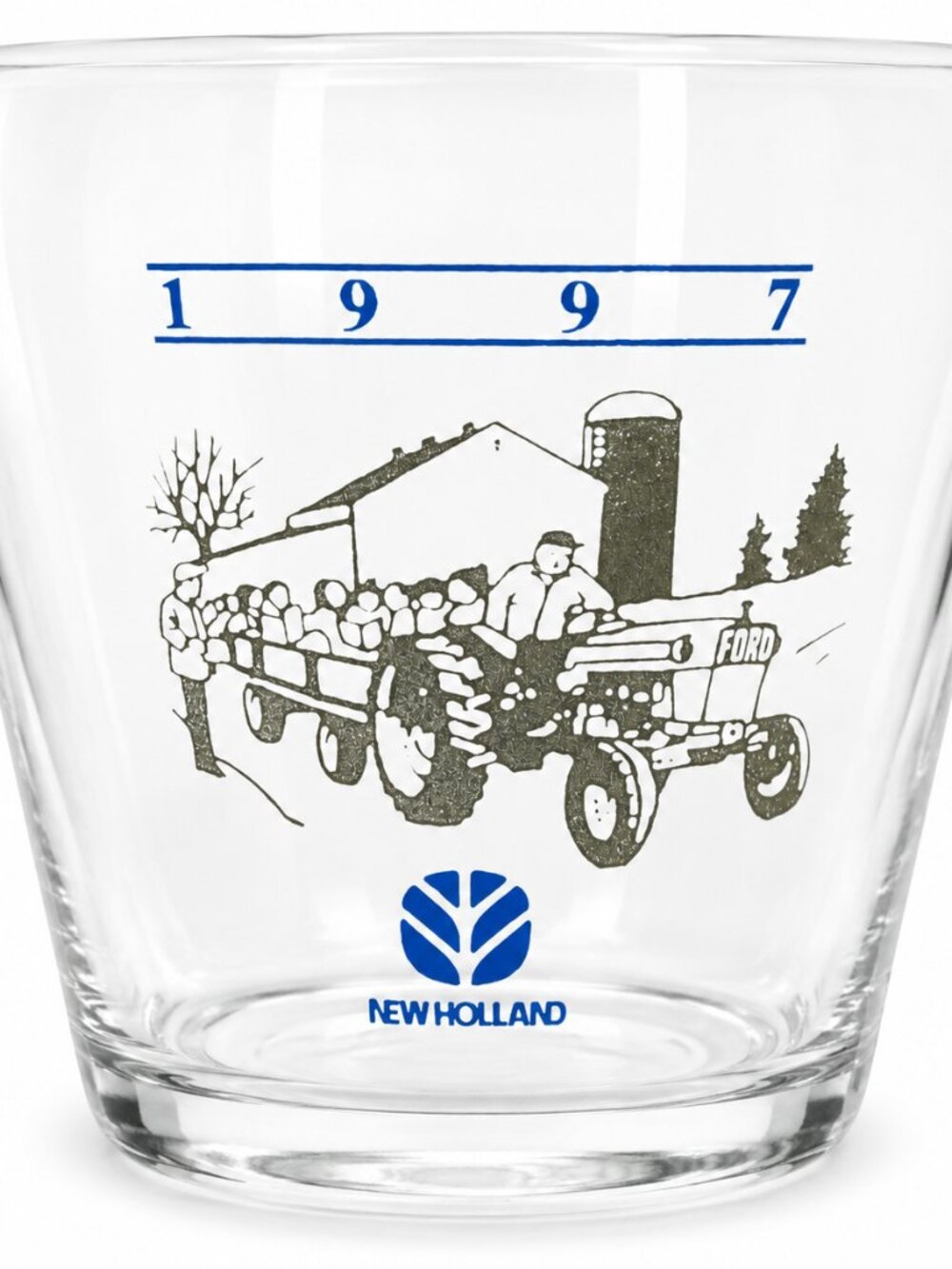 Vintage 1997 Ford New Holland Bedside Carafe Night Tumbler Glass Set farmhouse - Picture 3 of 5